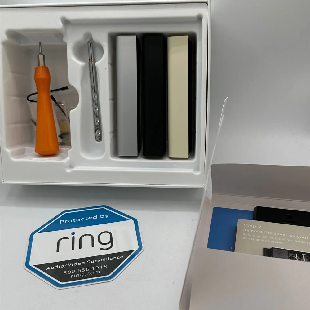 Ring Doorbell Pro star driver, drill bit, 3 faceplates, sticker, install guide - Picture 2 of 2